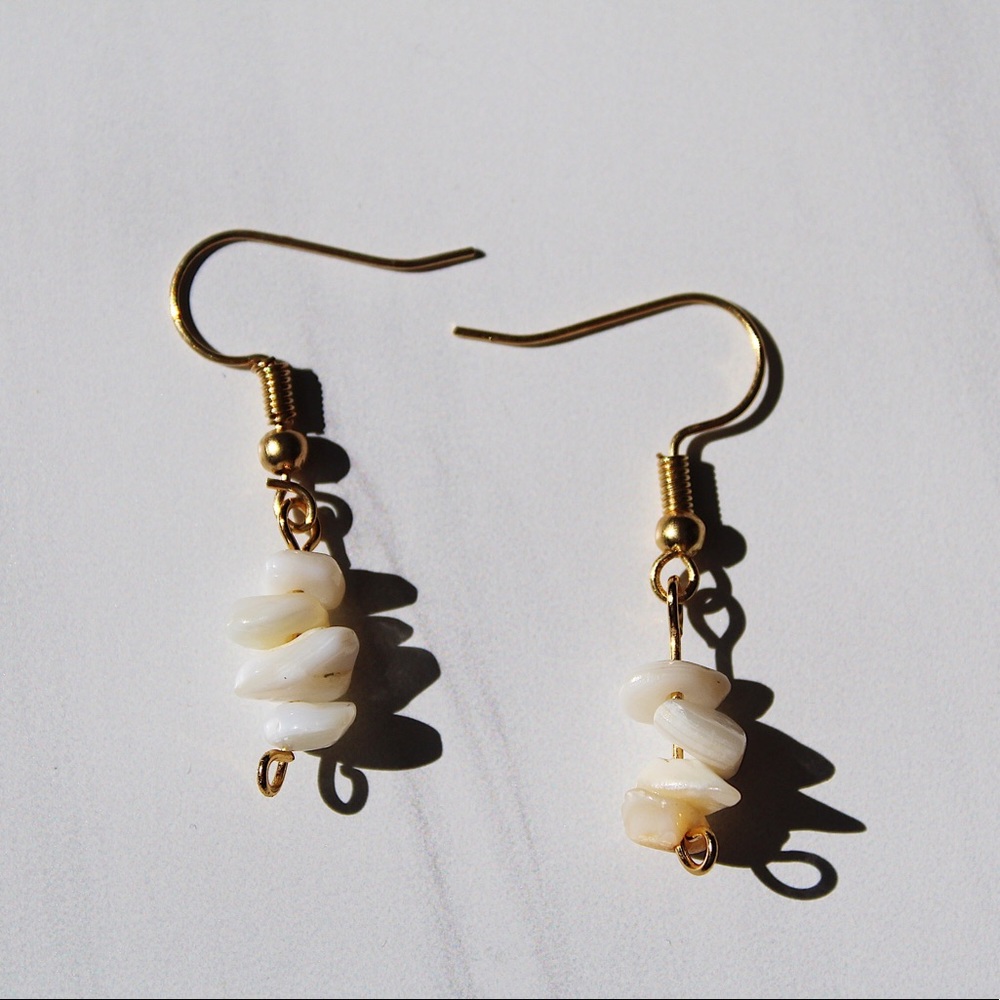 White stone earrings